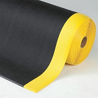 Protiúnavová pěnová rohož, mírně profilovaný povrch, černá / žlutá, 18,3 m